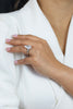 GIA Certified 6.41 Carat Pear Shape Diamond Three Stone Engagement Ring in Platinum