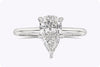 GIA Certified 1.28 Carats Pear Shape Diamond Solitaire Engagement Ring in Platinum