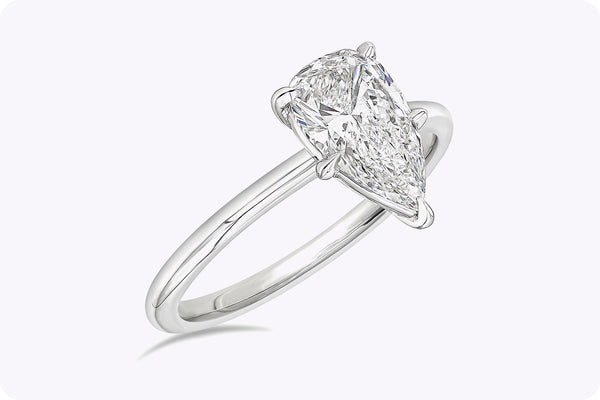 GIA Certified 1.28 Carats Pear Shape Diamond Solitaire Engagement Ring in Platinum