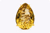 30.92 Carats Total Pear Shape Golden Citrine Cocktail Ring in Yellow Gold