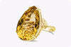 30.92 Carats Total Pear Shape Golden Citrine Cocktail Ring in Yellow Gold