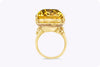 30.92 Carats Total Pear Shape Golden Citrine Cocktail Ring in Yellow Gold