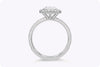 GIA Certified 1.89 Carats Pear Shape Diamond Halo Engagement Ring with Side Stones in Platinum