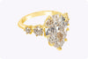 GIA Certified 5.95 Carats Pear Shape Diamond Antique Style Engagement Ring in Yellow Gold