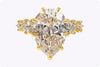 GIA Certified 5.95 Carats Pear Shape Diamond Antique Style Engagement Ring in Yellow Gold