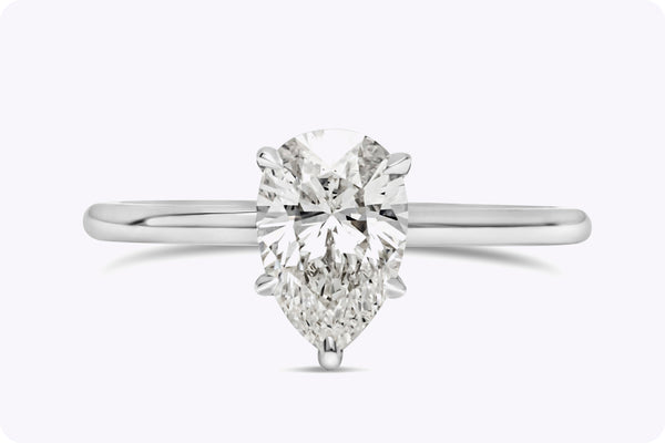 GIA Certified 1.26 Carats Pear Shape Diamond Solitaire Engagement Ring in White Gold