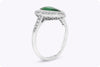 1.26 Carats Pear Shape Emerald & Diamond Engagement Ring in Platinum