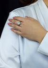 GIA Certified 5.01 Carat Pear-Shaped Diamond Three-Stone Engagement Ring in Platinum