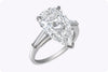 GIA Certified 5.01 Carat Pear-Shaped Diamond Three-Stone Engagement Ring in Platinum