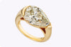 GIA Certified 8.00-Carat Pear Shape Diamond East-West Solitaire Engagement Ring in Yellow Gold