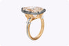 GIA Certified 9.10 Carats Total Antique Pear Shaped Diamond Engagement Ring in Platinum and Gold