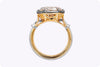 GIA Certified 9.10 Carats Total Antique Pear Shaped Diamond Engagement Ring in Platinum and Gold
