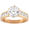 2.15 Carats Round Cut Diamond Pavé Engagement Ring in Rose Gold