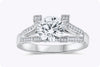 GIA Certified  1.62 Carat Floating Round Diamond Engagement Ring in White Gold