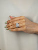 1.64 Carat Total Antique Old European Cut Diamond Three Stone Engagement Ring in Platinum