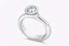 GIA Certified 0.80 Carat Round Diamond Bezel Solitaire Engagement Ring in Platinum