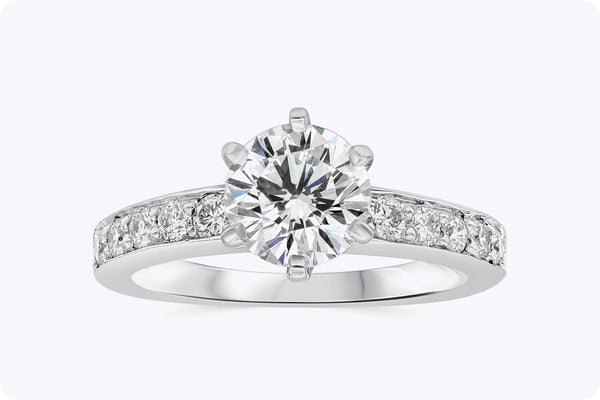 GIA Certified Tiffany & Co 1.01 Carats Brilliant Diamond Engagement Ring with side stones in Platinum