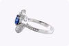 1.35 Carats Round Sapphire & Diamond Flower Ring in White Gold