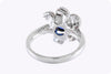 1.35 Carats Round Sapphire and Diamonds Flower Ring in White Gold