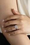 4.53 Carats Round Brilliant Cut Diamond Three-Stone Engagement Ring in White Gold