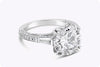 4.53 Carats Round Brilliant Cut Diamond Three-Stone Engagement Ring in White Gold