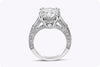 4.53 Carats Round Brilliant Cut Diamond Three-Stone Engagement Ring in White Gold