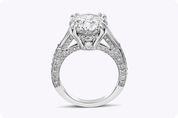 4.53 Carats Round Brilliant Cut Diamond Three-Stone Engagement Ring in White Gold