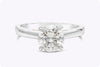 1.34 Carats Brilliant Round Diamond Solitaire Engagement Ring in White Gold