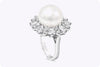 4.60 Carats Mixed Cut Diamond and White Pearl Cocktail Ring in White Gold