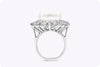 4.60 Carats Mixed Cut Diamond and White Pearl Cocktail Ring in White Gold