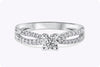 0.39 Carat Round Diamond Entwined Shank Engagement Ring