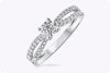 0.39 Carat Round Diamond Entwined Shank Engagement Ring