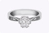 GIA Certified 1.12 Carat Round Cut Diamond Solitaire Engagement Ring in White Gold