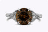 GIA Certified 3.04 Carat Brown Diamond Three-Stone Engagement Ring in Platinum