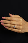 1.07 Carats Round Brilliant Cut Diamond Halo Pavé Engagement Ring in Rose Gold