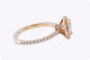 1.07 Carats Brilliant Round Cut Halo Diamond Pave Engagement Ring in Rose Gold