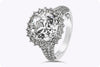 GIA Certified 5.56 Carats Old European Cut Diamond Halo Engagement Ring in White Gold