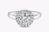 GIA Certified 1.02 Carats Brilliant Round Diamond Halo Engagement Ring in White Gold
