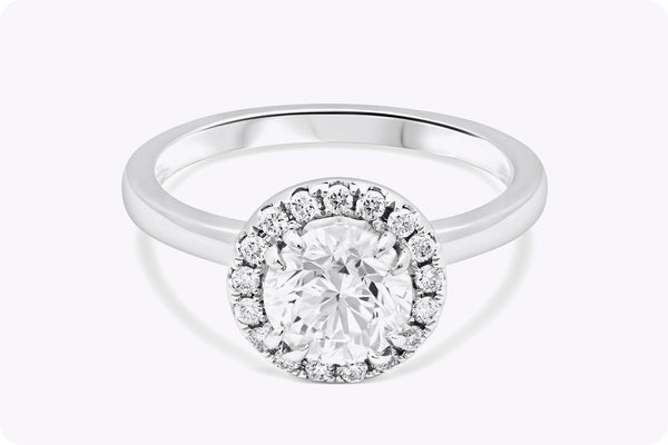 GIA Certified 1.20 Carats Round Brilliant Cut Diamond Halo Engagement Ring in White Gold