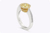 GIA Certified 1.02 Carats Yellow Diamond Halo Engagement Ring in Yellow Gold & Platinum