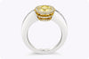 GIA Certified 1.02 Carats Yellow Diamond Halo Engagement Ring in Yellow Gold & Platinum