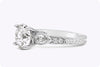 GIA Certified 2.31 Carats Old European Cut Diamond Three-Stone Engagement Ring in White Gold
