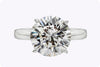 GIA Certified 3.68 Carats Brilliant Round Cut Diamond Solitaire Engagement Ring in White Gold