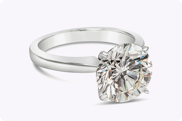 GIA Certified 3.68 Carats Round Brilliant Cut Diamond Solitaire Engagement Ring in White Gold