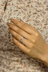 0.45 Carats Brilliant Round Diamond Three-Stone Engagement Ring in White Gold