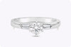 0.45 Carat Round Brilliant Cut Diamond Three-Stone Engagement Ring in White Gold