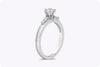 0.45 Carat Round Brilliant Cut Diamond Three-Stone Engagement Ring in White Gold