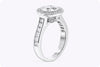 GIA Certified 1.00 Carats Brilliant Round Diamond Halo Antique-Style Engagement Ring in White Gold