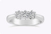 0.58 Carats Total Brilliant Round Cut Diamond Three-Stone Engagement Ring in White Gold