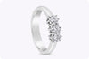 0.58 Carats Total Brilliant Round Cut Diamond Three-Stone Engagement Ring in White Gold